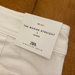 Zara White Marine Straight Pants